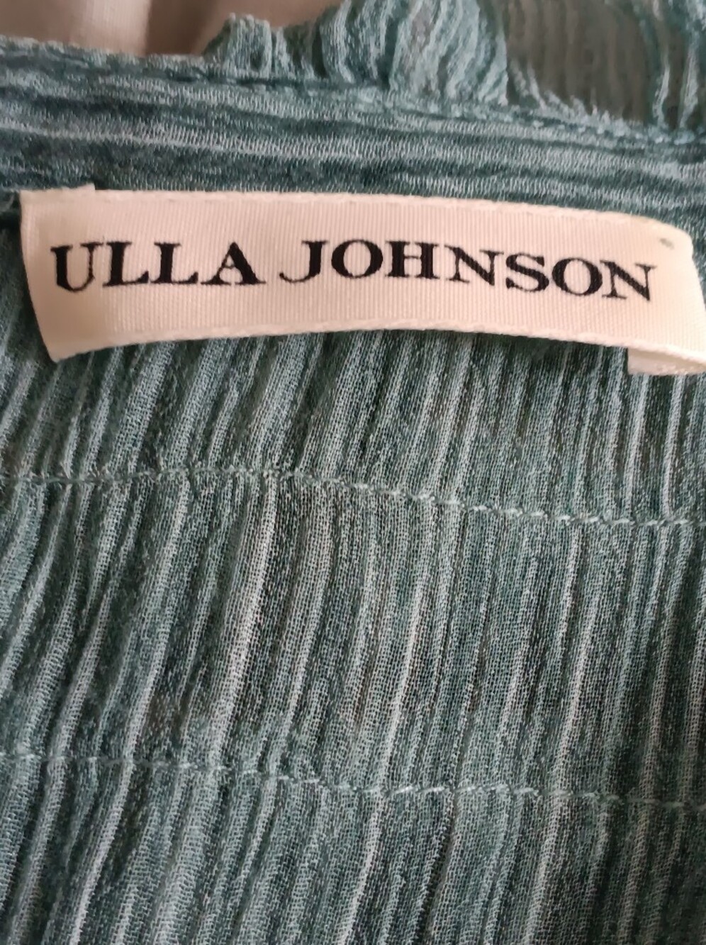 Ulla Johnson Brielle Sea Green 100% Silk Pleated Shirt Midi Dress US Sz - Picture 6 of 8